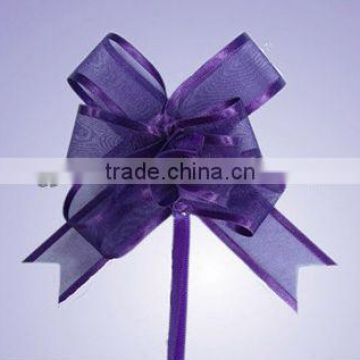 2016 organza pull string ribbon bow/transparent butterfly pull ribbon bow                        
                                                Quality Choice