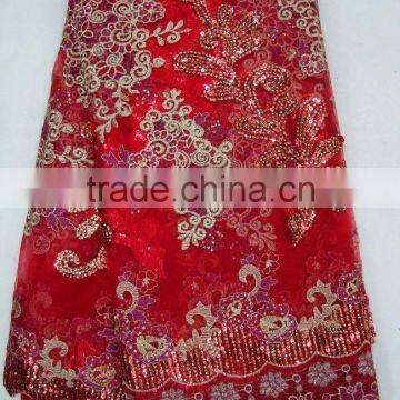 hot selling african french lace/net lace with sequnce J374-1