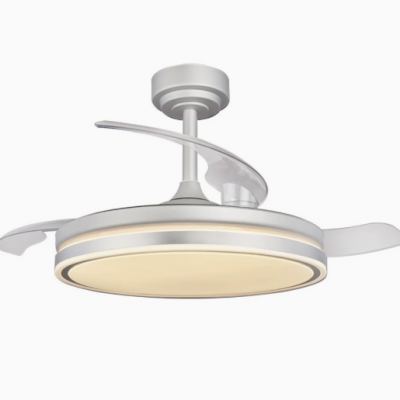Luz ventilador/Plateado 42 pulgadas, control remoto de 6 velocidades, reversión, iluminación regulable de 3 colores, CC (Wechat:13510231336)