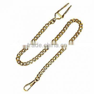 Stainless Steel Mount Royal Gold-plated Pocket Watch Chain, Thousands Design Pocket Watch Chain