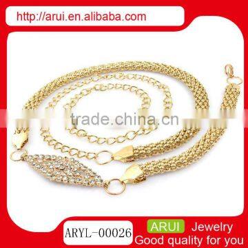 rhinestones decoration gold stainless steel waist chain                        
                                                Quality Choice