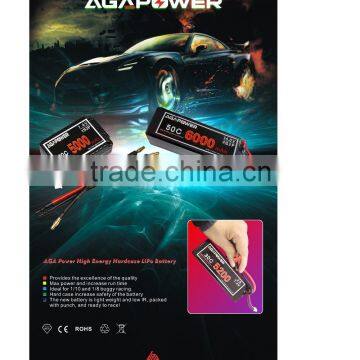 5200mah Hard Case AGA Power 4S Lipo Battery With Dean Bullet Connector 1/8 RC Car for Racing Rechargeable Battery photo-6