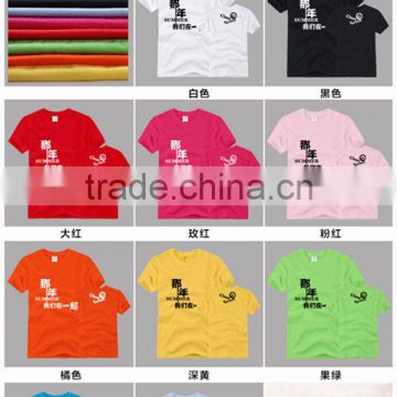 100% cotton t-shirt ,custom round neck t-shirt wiht heat transfer printing,sublimation shirt