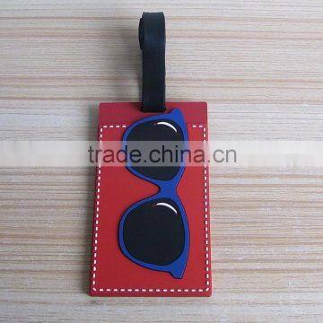 custom embossed glasses logo pvc luggage tag