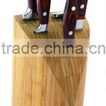 WOOD+430 S/S HANDLE 6PCS KITCHEN KNIFE SET