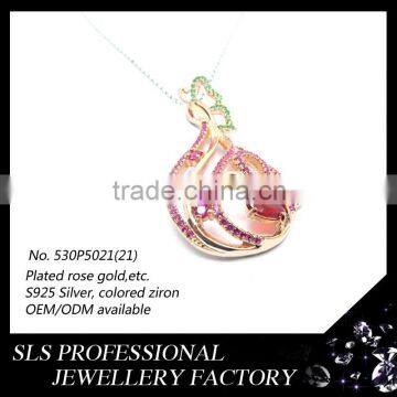 Fashio micro paving Setting Pear Pendant Rose Gold plated Wedding Pendant For good Sale