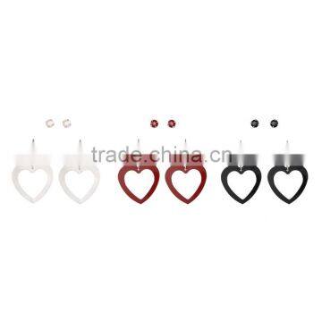 Beautiful Fashion Cheap Ruby Crystal Stone Heart Drop Earring Jewelry Set