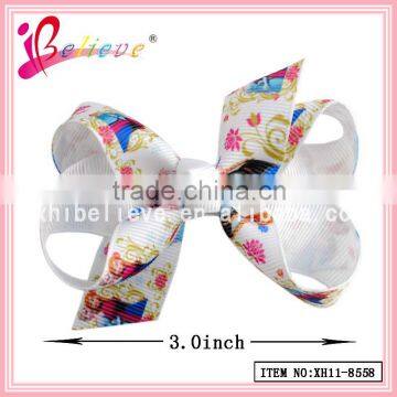 April New Arrival Frozen Hair Bow Alligator Clip,3 Inch Ribbon Bow Print Frozen Ribbon photo-5