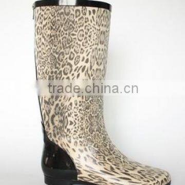 hot sale leopard print ladies rubber boots