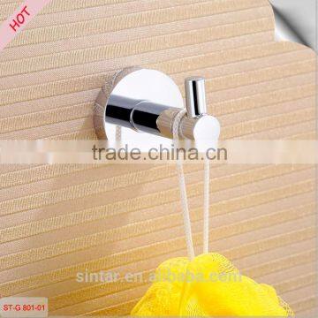 SINTAR Bathroom Single Coat and Robe Hook Wall Mount, Brushed SUS304 Stainless, Chrome Plated