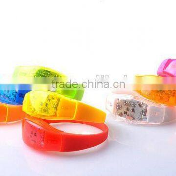 Colorful Silicone material Light-emitting led voice-control bracelet,Remote sensing bracelet wristband