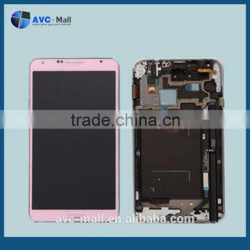 china markte mobile LCD screen & touch assembly w/frame for Samsung galaxy note3 N900 pink