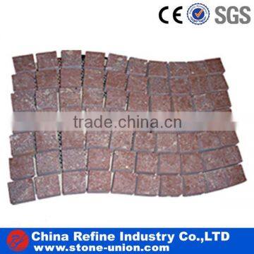 wave shape red pavers on mesh cheap price