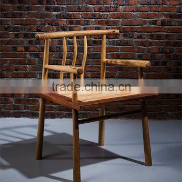 New design antique wood high back wooden dining chair with armrest high quality furniture