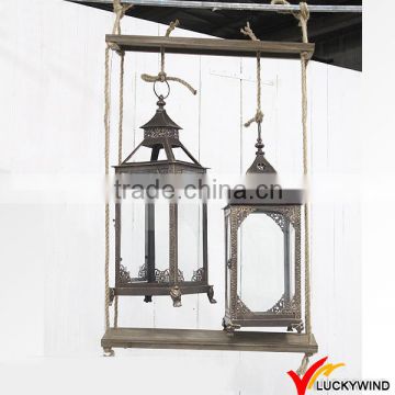 Handmade Decorative Hanging Lanterns Candle Holder Metal with Glass