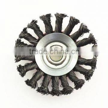 4-Inch Knot Twisted Steel Wire Brush Disc With Curled Selvedge Cup,twist and Slim Disc photo-3
