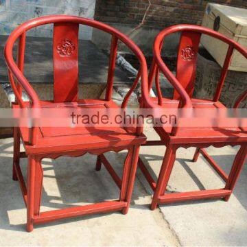Commercial Furniture, Antique Pine Wood Red Chair photo-3
