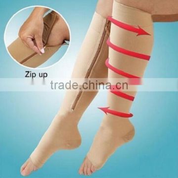 HOT SALE Zipper Compression S/L Size Zip Leg Support Knee Open Toe Sox