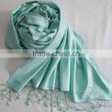 Satin Weave Pure Silk Shawl and Scarf in Wide Range of Colors... photo-2