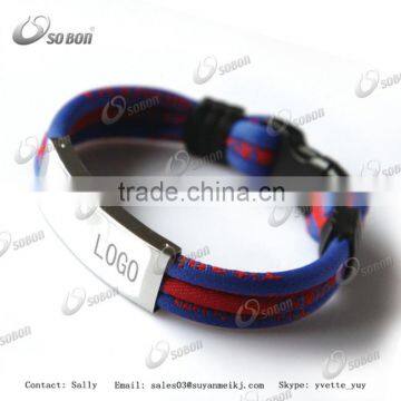 new products 2016 flag colors energy balance titanium germanium silicone bracelet