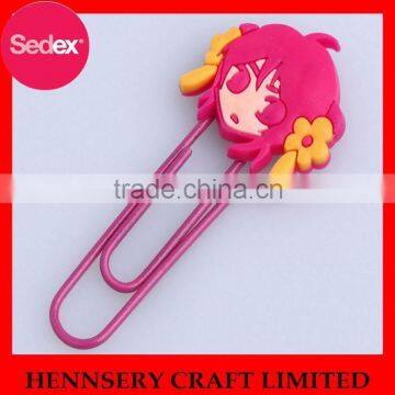 Cute cartoon silicone animal 78mm shiny face metal butterfly paper clip