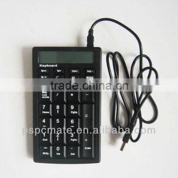 mini numeric keypad with screen and calculator