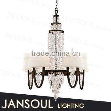 popular european style crystal pendant lighting modern black wrought iron chandelier for interior decoration