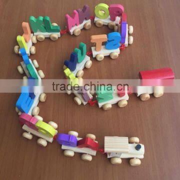 The 26 English letters little train,Baby early childhood educational wooden toys                        
                                                Quality Choice