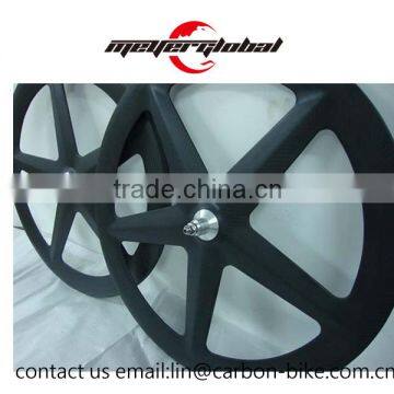 MeyerGlobal Best Carbon Track Wheels 700C Five Spoke Fixed Gear Bike Tubular Wheels With Ffwd Decal photo-3