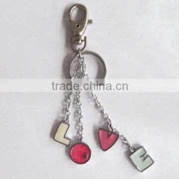 fashion zinc alloy enamel letter decoration key holder