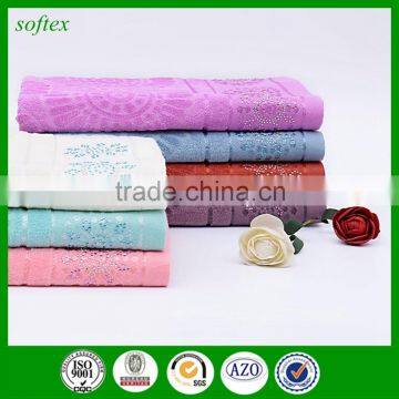 70x140cm 360g Sunflowers cut pile jacquard bath towel rhinestone