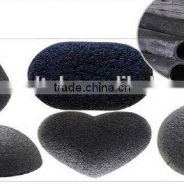 Face-wash Konjac Sponge With Bamboo Charcoal made in China professional