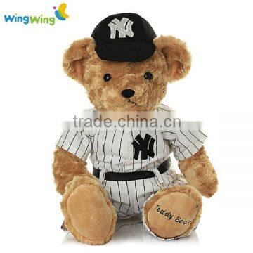 Plush toy facry stuffed material teddy bear in baseball uniform teddy bear in uniform