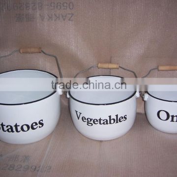 Fuquan metal enamel pot set, outdoor pot