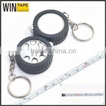 Novelty 1M/3FT Wheel shaped measuring tape with key ring