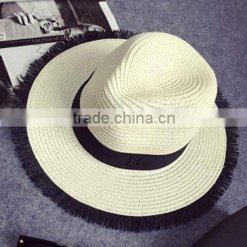 Popular spring summer head accessories letter M jazz handmade straw hat