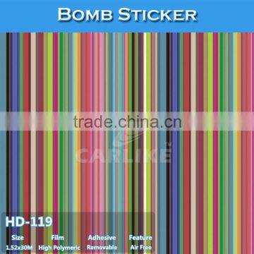 HD-119 CARLIKE Air Bubble Free Lovely Cartoon Vinyl Sticker Bomb Auto Body Color Sheet