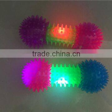 Customized LED light up pet dog bouncy dumbbell ball toys