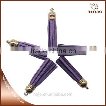 Suede Tassel Necklace Jewelry Making Purple 5pcs/blister