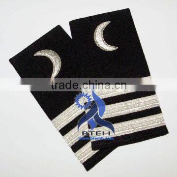 Navy Epaulettes | Pilot Epaulettes | Marine Epaulettes | Navy Uniform Epaulettes with Silver French Braids