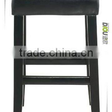 PU solid wood frame bar stool chair with a cross thread & button on the cover -promotion low price hot sale (DO-6026B)