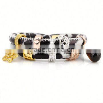 Best Selling Navy Branded Leather Bracelet photo-4