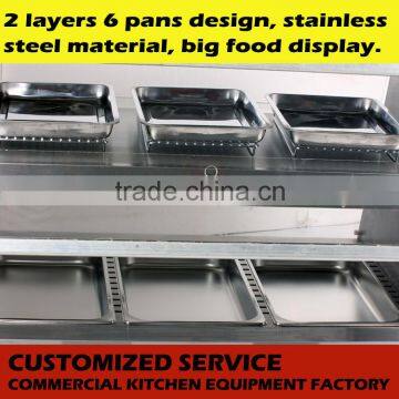 Counter Top Food Warming Showcase Stainless Steel Fast Food Display Equipment on Sale photo-2