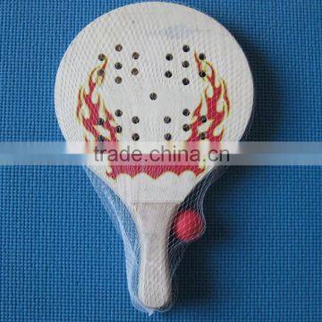 Wooden beach rackets with holes, Wooden beach tennis racket