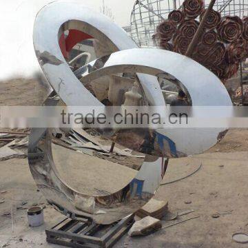 Outdoor Roadside Large Red Abstract Stainless Steel Sculpture photo-5