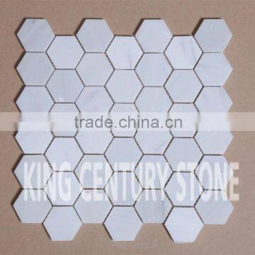 New design natural white marble mosaic tile for kitchen backsplash