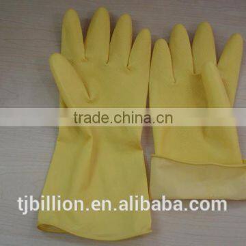 Kitchen use flocking line rubber gloves goods from china with five fingers