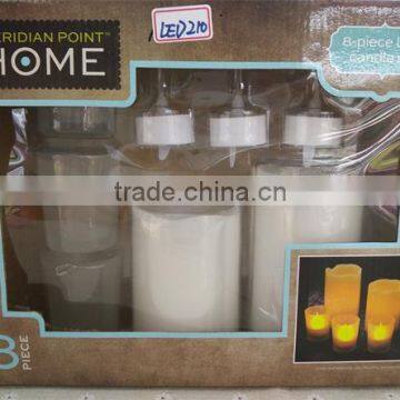 Newest factory sale 8 pcs flameless pillar led candle