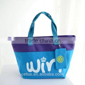 2016 newest custom cheap price cotton tote bag with zipper