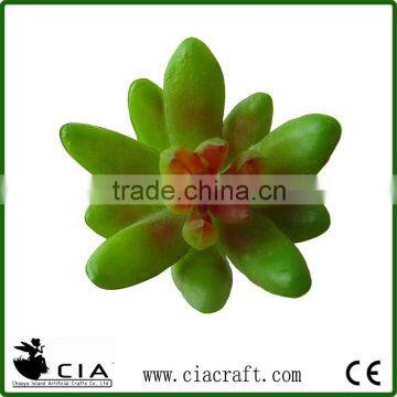 Plastic Small Artificial Plant Succulent Branch in Green with Red Heart